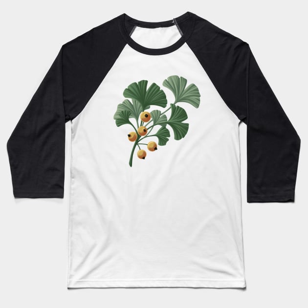 Ginkgo with berries Baseball T-Shirt by Dawn draws